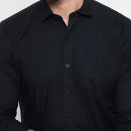Duke Black Slim fit Solid Shirt image 5