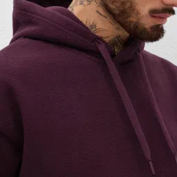 The Souled Store Purple Cotton Polyblend Loose Fit Hoodies image 5