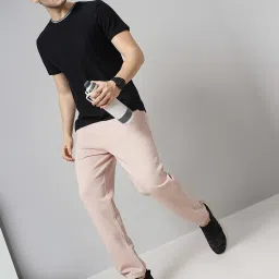 celio celio* Light Pink Regular Fit Cotton Joggers image 5