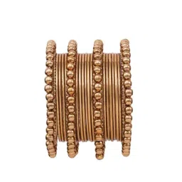 Fida Gold Traditional Bangles with Beaded Accents Set of 20 image 3