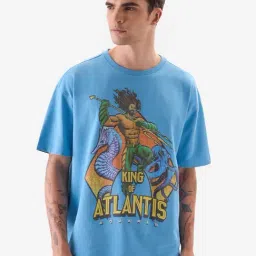 The Souled Store Blue Loose Fit Printed T-Shirt-picture-17