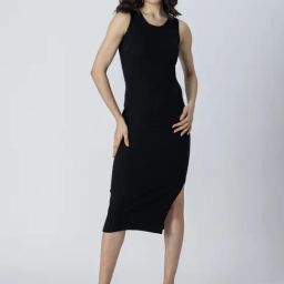 Moomaya Black Slim Fit Bodycon Dress-picture-24