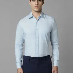 Louis Philippe Blue Cotton Regular Fit Texture Shirt-picture-34