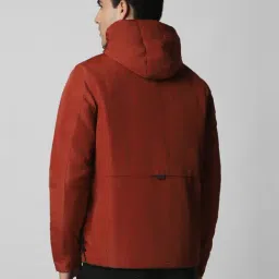 Van Heusen Red Cotton Regular Fit Printed Hooded Jacket image 2