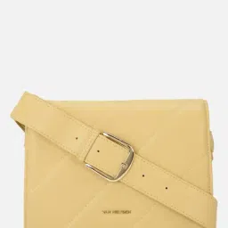 Van Heusen Yellow PU Textured Sling Handbag-image-35