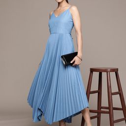 Label Ritu Kumar Accordion Pleated A-Line Midi Dress-picture-5