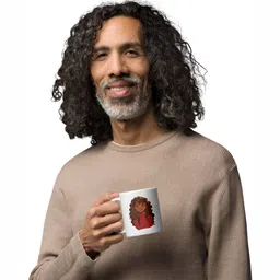 Mr UVD White & Brown Printed Ceramic Glossy Mugs Set of Cups and Mugs image 5