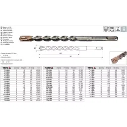 Yato GRD Premium Drill Bit SDS Plus 10 mm, YT-41945 image 4