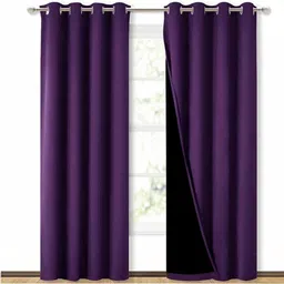 BFAM Purple Set of 2 Black Out Window Curtain-picture-15