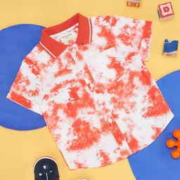 Pantaloons Baby Half Sleeves Tie Dye Shirt - White-picture-19