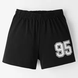 Kookie Kids India Single Jersey Knit Shorts With Text Print - Black-image-95