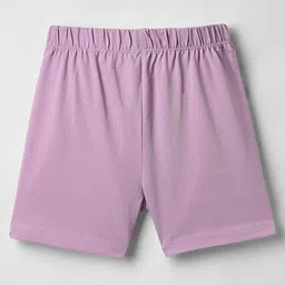 kookie kids india Kookie Kids Single Jersey Knit Mid Thigh Shorts With Hello Sunshine Print - Lavender image 2