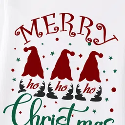 BLUSHES Christmas Theme 100% Cotton Full Sleeves Merry Christmas Text Printed Romper - White image 4