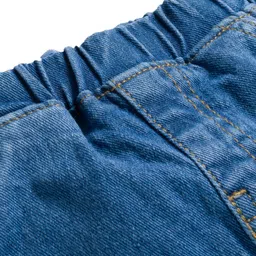 Mark & Mia Cotton Lycra Denim Full Length Washed Jeans With Bow Applique - Blue image 4