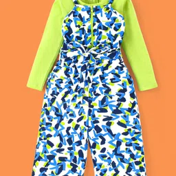 ollington st. Ollington St.100% Cotton Knit Printed Jumpsuit & Full Sleeves Inner Top - Green & Navy image 5