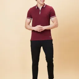 Being Human Maroon Regular Fit Polo T-Shirt image 5