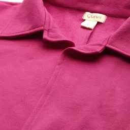 Qurvii Magenta Fleece Coat image 5