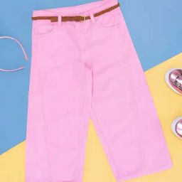 Pantaloons Junior Sachet Pink Cotton Relaxed Fit Jeans-picture-39