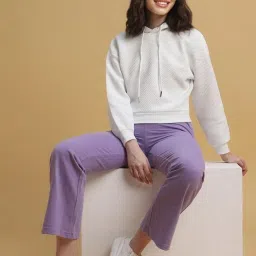 Forever 21 White Textured Pattern Hoodie image 5