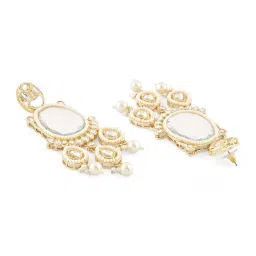 Zaveri Pearls Gold Tone Kundan Bridal Statement Necklace Earring Maangtikka Ring Set-ZPFK15997 image 5