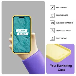 Sprig Liquid Silicone Back Cover for Apple iPhone 15 (Yellow) image 3