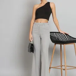 Powersutra Grey Polyester Regular Fit Trouser image 5