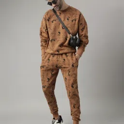 Free Authority Brown Loose Fit Looney Tunes Printed Co-Ord Set image 5