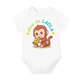 Lillypupp Infants Maa Da Ladla Printed Cotton Bodysuit-image-73
