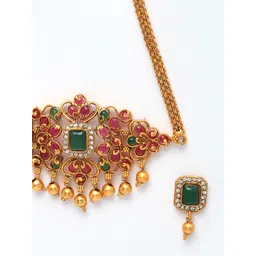 PANASH Gold-Plated AD Studded Choker Jewellery Set image 4