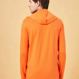 Ajile by Pantaloons Orange Slim Fit Graphic Print Hooded T-Shirt image 5