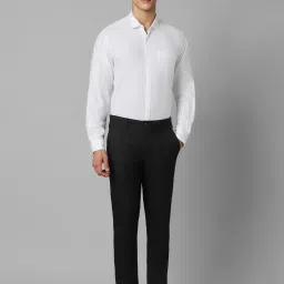 Louis Philippe Black Slim Fit Texture Trousers image 5