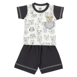 Mee Mee Kids Grey Printed T-Shirt with Shorts-image-29