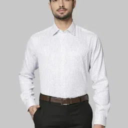 Raymond Blue Cotton Regular Fit Checks Shirt-picture-22