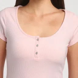 Guess Peach Solid Short sleeve Tops image 5