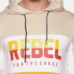 showoffff SHOWOFF Beige Cotton Slim Fit Colorblock Sweatshirt image 5