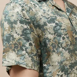 Forca By Lifestyle Sage Green Regular Fit Printed Shirt image 5
