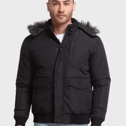 ColorPlus Black Tailored Fit Hooded Jacket-picture-16