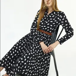 Cover Story Black Abstract Print Dress image 5