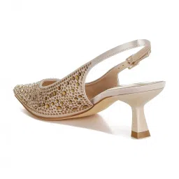 London Rag Women's Beige Back Strap Stilettos image 5