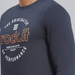 Rock.it Navy Blue Regular Fit Printed Sweatshirt image 5