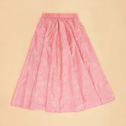 YU by Pantaloons Kids Pink & White Floral Print Lehenga Cholis image 5