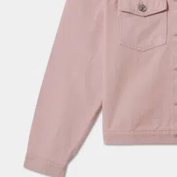 R&B Kids Pink Regular Fit Denim Jacket image 4