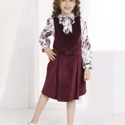 Peppermint Kids Purple Blended Regular Fit 1 Top and 1 Dungaree-picture-12