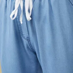 DOLCE CRUDO Blue Plain Joggers image 5