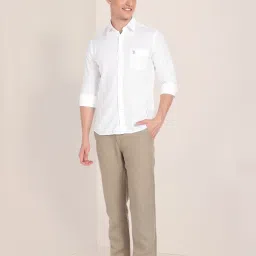 U.S. Polo Assn. White Regular Fit Check Cotton Shirt image 5