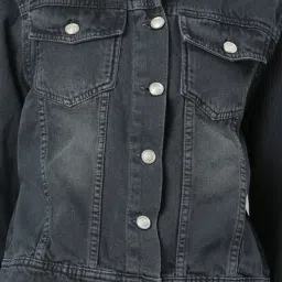 showoffff SHOWOFF Grey Regular Fit Denim Jacket image 5