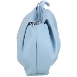 Metro Blue Synthetic Solid Sling Handbag image 5