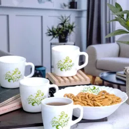 Cello White Opalware 4 Ricca Mug & 1 Bowl  (0.18 L) image 5