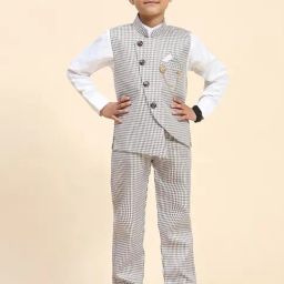 Pro-Ethic Style Developer Kids Brown Checks Full Sleeves Shirt, Pants with Jacket-picture-19