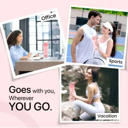 Pexpo Baby Pink Stainless Steel Vacuum Insulated Water Bottle (500ml) image 5